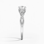 Diamond Engagement Wedding Ring, Round Moissanite engagement ring-Rings-Sairahaz Jewelers
