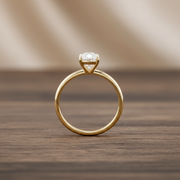 14k Gold 3 Carat Oval Moissanite Crushed Ice Cut Ring - view 3