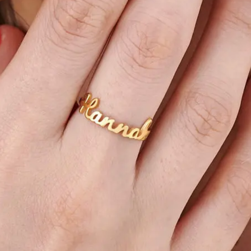 English Names Personalize Ring In Gold Vermeil