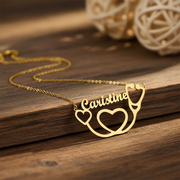 Dainty personalized stethoscope name necklace in 18K gold plated finish