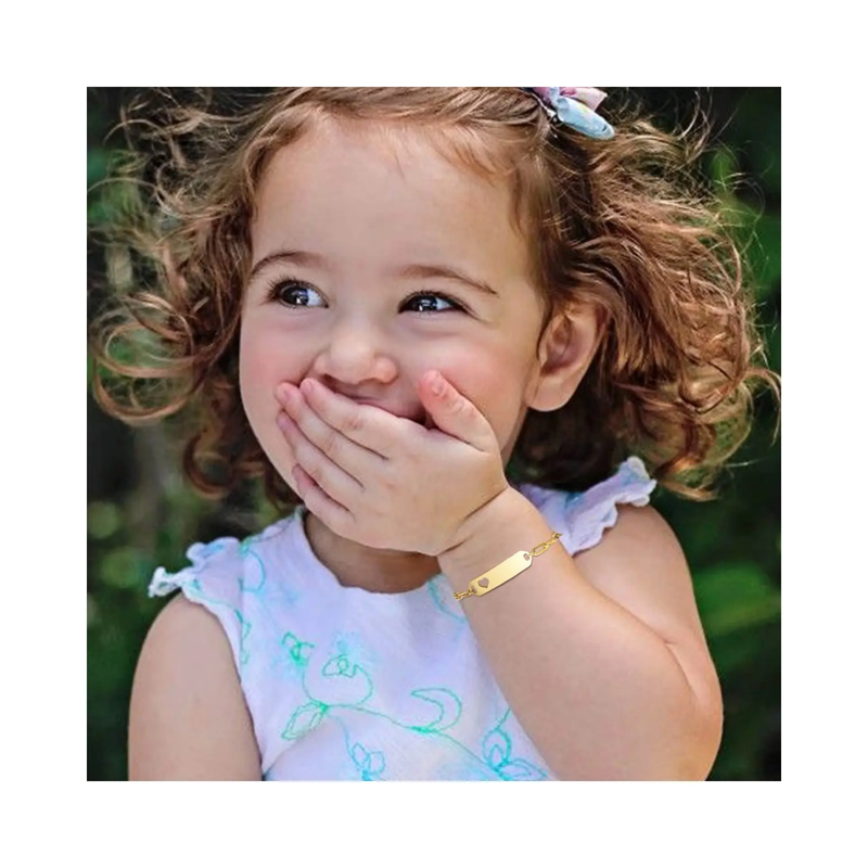 Personalized Heart Name Kids Engraved Bracelet