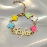 Kids Clover Personalized Name Bracelet - view 1