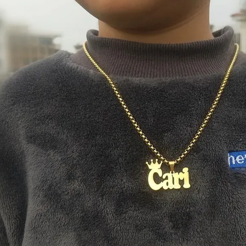 Custom Name Boys Pendant Chain Necklace