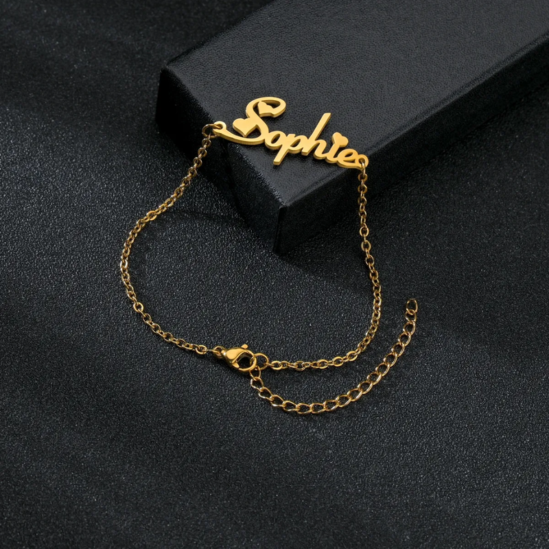 Name Bracelet In Gold Vermeil - view 2
