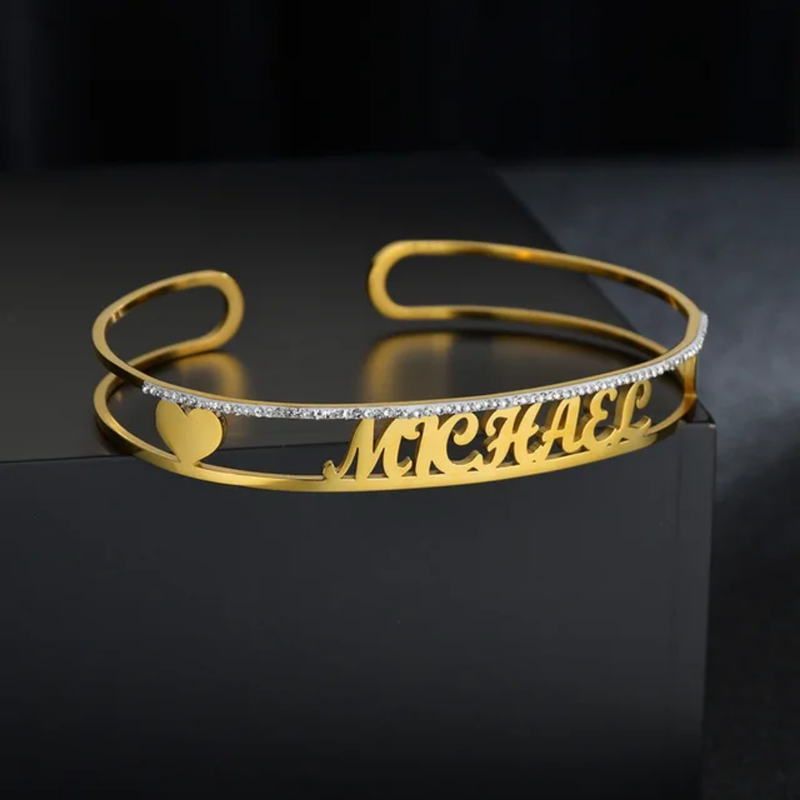 Open Cuff Name Bracelet - view 1