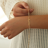 Open Cuff Name Bracelet - view 1
