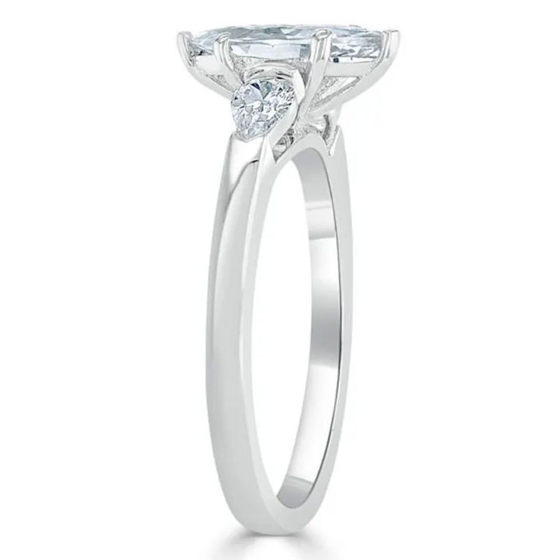 Marquise Diamond 3 Stones Moissanite Ring