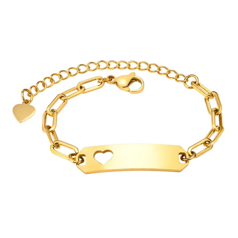 Personalized Heart Name Kids Engraved Bracelet