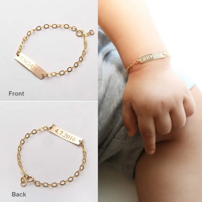 Custom Engraved Baby Name Bracelet