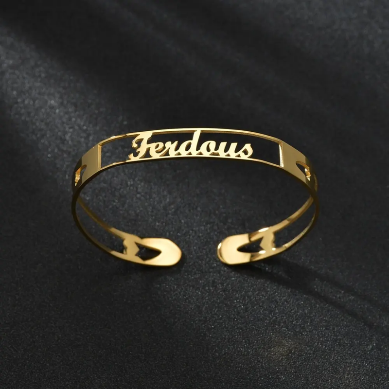 Open Cuff Name Bracelet