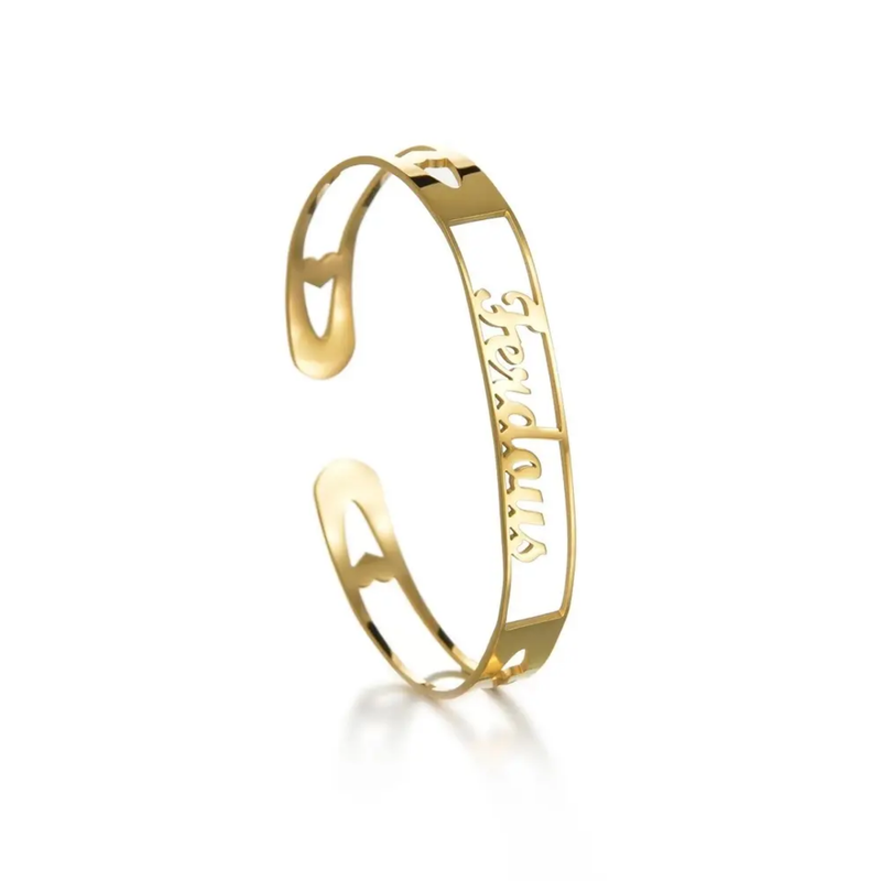 Open Cuff Name Bracelet