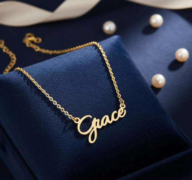 Stylish Script Name Necklace