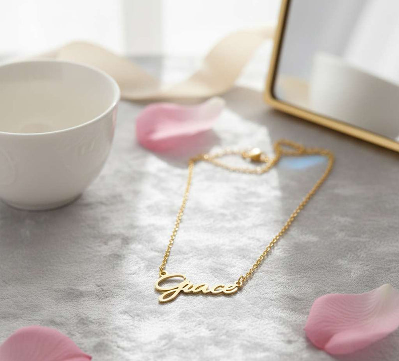Stylish Script Name Necklace