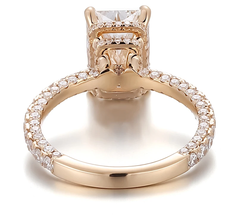 3 Carat Cushion Cut Lab Diamond Ring in 18K Gold