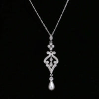 Simulated Pearl Wholesale Elegance Pendant Necklace-Pendant-Sairahaz Jewelers