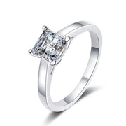18K Gold Princess Cut Lab Diamond Solitaire Engagement Ring w