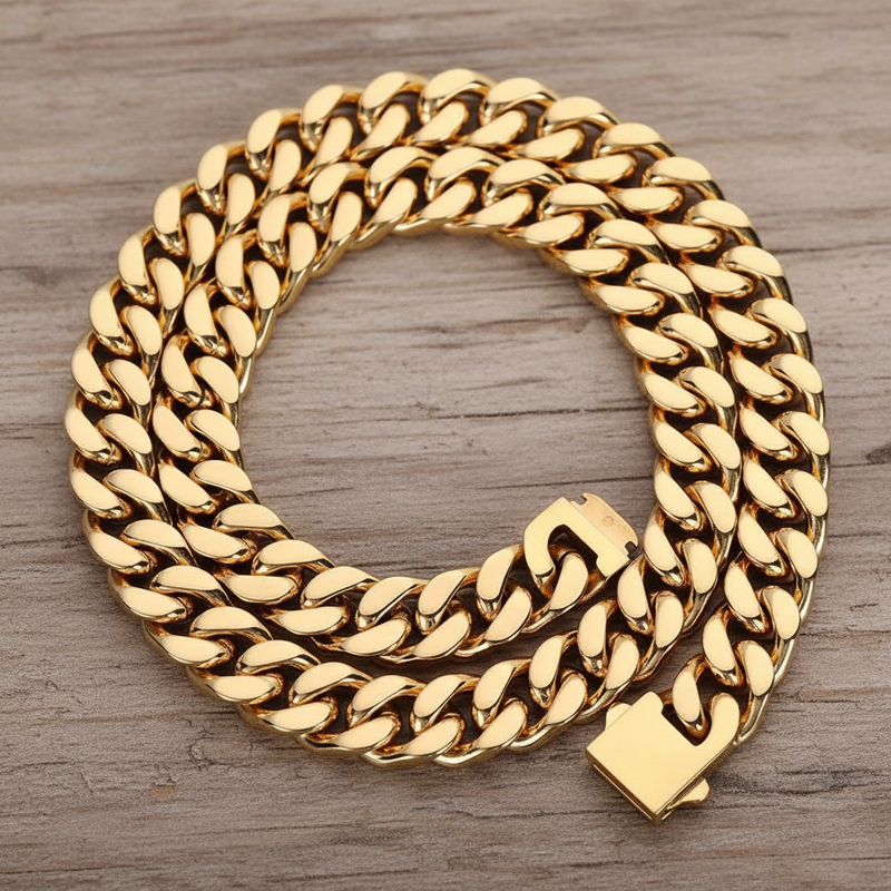 Hip Hop Stainless Steel Flat Curb Cuban Chain