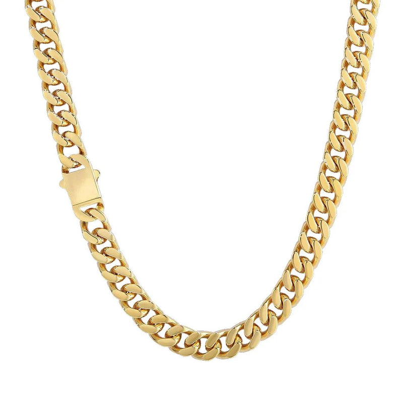 Miami Cuban Curb Chain Necklace 18K Gold Plated