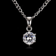 Round Cut Zircon Affordable Elegance Pendant Necklace-Pendant-Sairahaz Jewelers