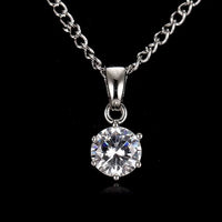Round Cut Zircon Affordable Elegance Pendant Necklace-Pendant-Sairahaz Jewelers