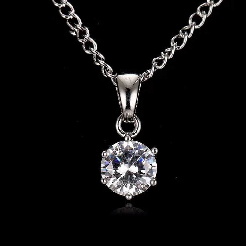 Round Cut Zircon Affordable Elegance Pendant Necklace-Pendant-Sairahaz Jewelers