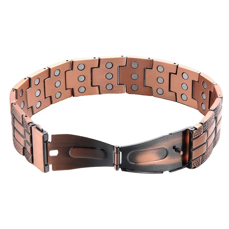Pulsera magnética para hombre – Pulsera de cobre de primera calidad, ajuste regulable