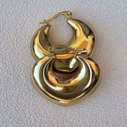 Radiant Chunky Heart Gold Plated Earrings - Gift for Her Gift for Mom
