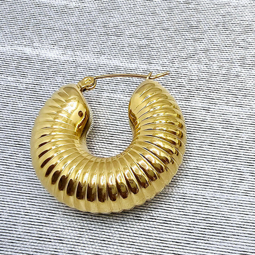 Twist Gold Chunky Textured Earrings Gold Hoop Earring Gift for Her