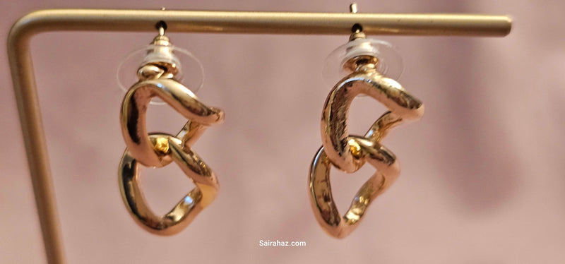 Bold and Beautiful: Chunky Linked Dangle Earrings for Impact-18k GP Women Earring-Sairahaz Jewelers