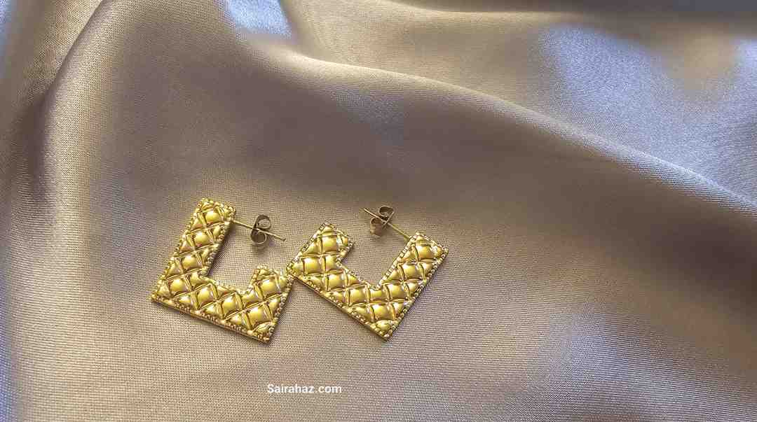 Elegance: Gold Plated Stud Pillow Earrings - Gift for Her