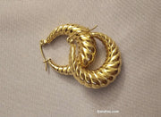 Unveil Radiance: Gold Plated Chunky Twist Earrings - Gift for her