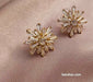 Sunshine CZ Flower Stud Earrings - Sparkling Floral Elegance Gift for her