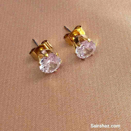 Gold Plated Dainty Stud CZ Earrings - Timeless Elegance -Gift for her