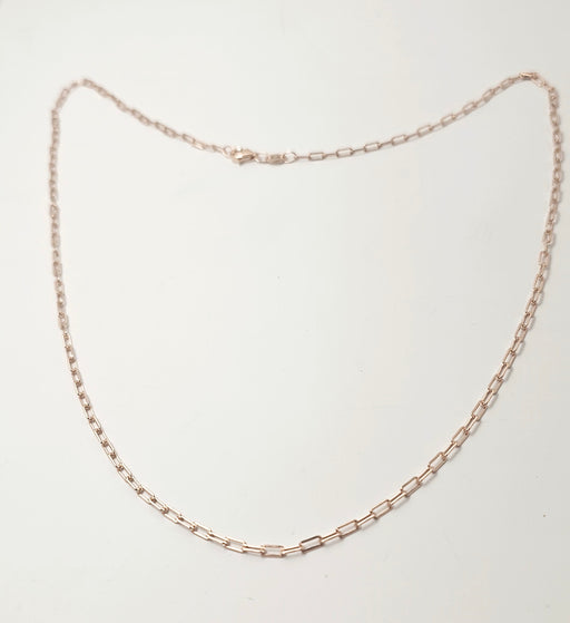 Sterling Silver Rose Gold Plated Paper Clip Necklace - Gift for her - Gift for mom