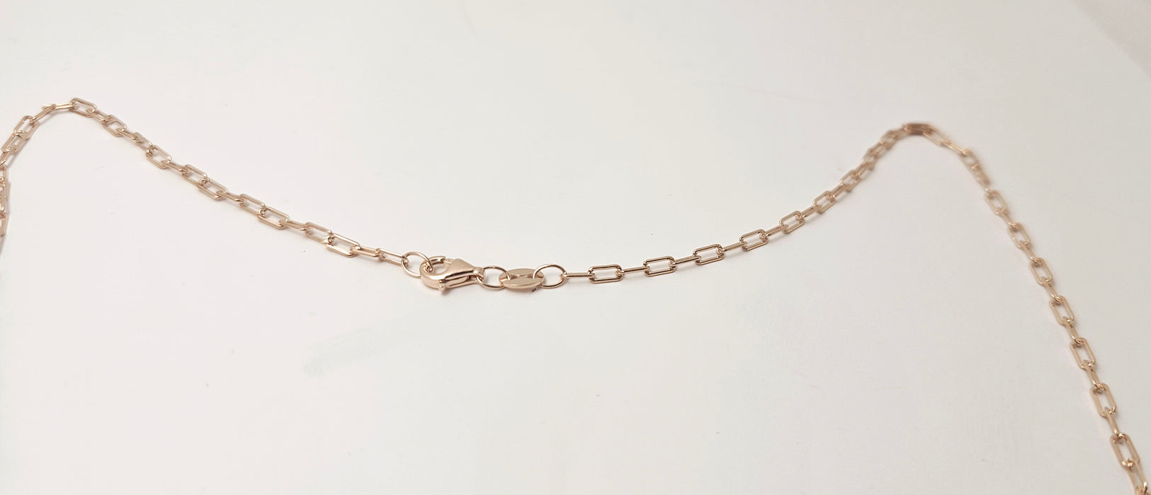 Sterling Silver Rose Gold Plated Paper Clip Necklace - Gift for her - Gift for mom