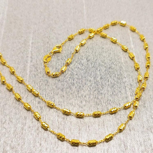 Beads Necklace Minimalist Sterling Silver with Gold Plating