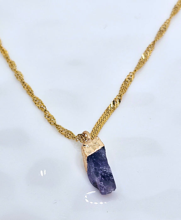 Birthstone Wave Necklace Minimalist-chain-Sairahaz Jewelers