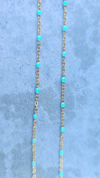 Blue Beads Necklace minimalist style Chain for Women Chain Gift for her -Gift for mom