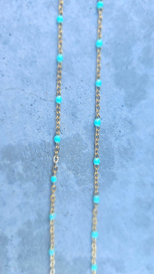 Blue Beads Necklace minimalist style Chain for Women Chain Gift for her -Gift for mom