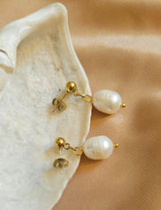 Freshwater Pearl Drop Earrings - Natural and Dainty, Perfect for Weddings-Pearl Jewelry-Sairahaz Jewelers