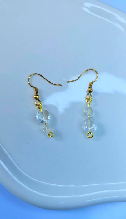 April Birthstone Earrings in White Crystal