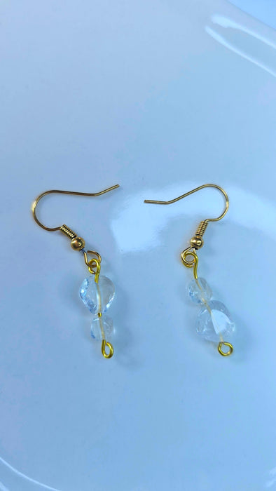 April Birthstone Earrings in White Crystal