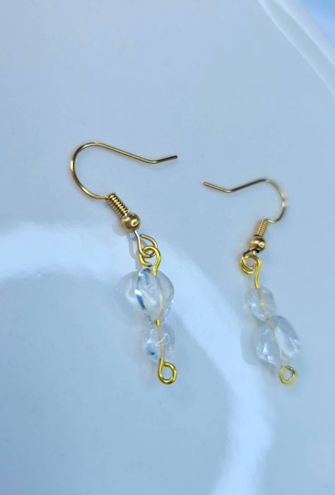 April Birthstone Earrings in White Crystal