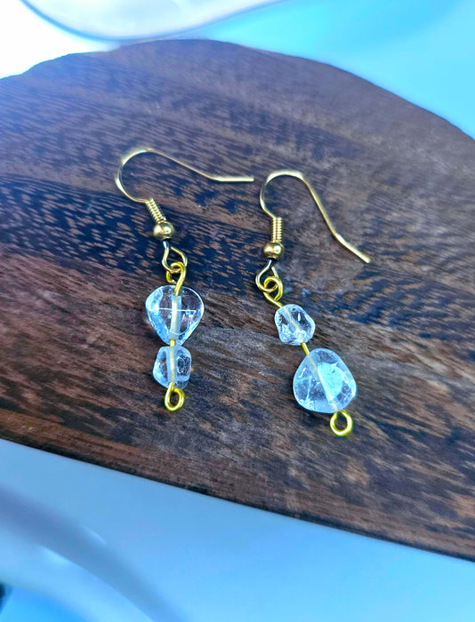 April Birthstone Earrings in White Crystal