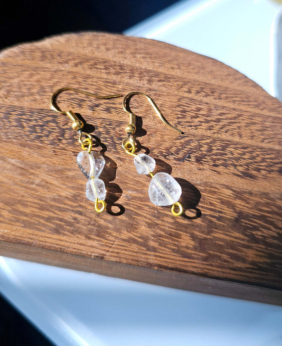 April Birthstone Earrings in White Crystal