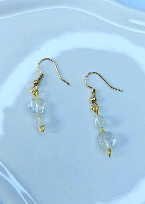 April Birthstone Earrings in White Crystal