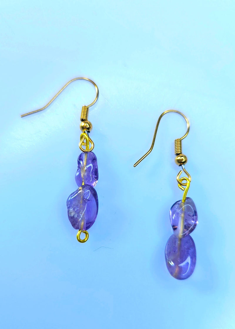 Amethyst February Birthstone Earrings-Earring-Sairahaz Jewelers