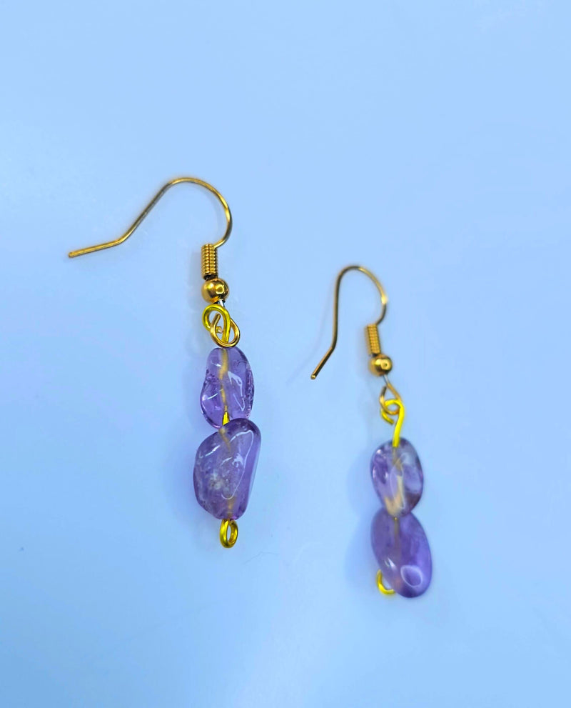 Amethyst February Birthstone Earrings-Earring-Sairahaz Jewelers