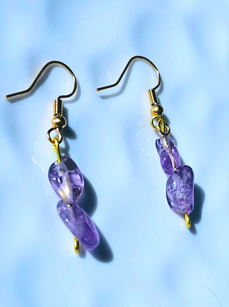 Amethyst February Birthstone Earrings-Earring-Sairahaz Jewelers