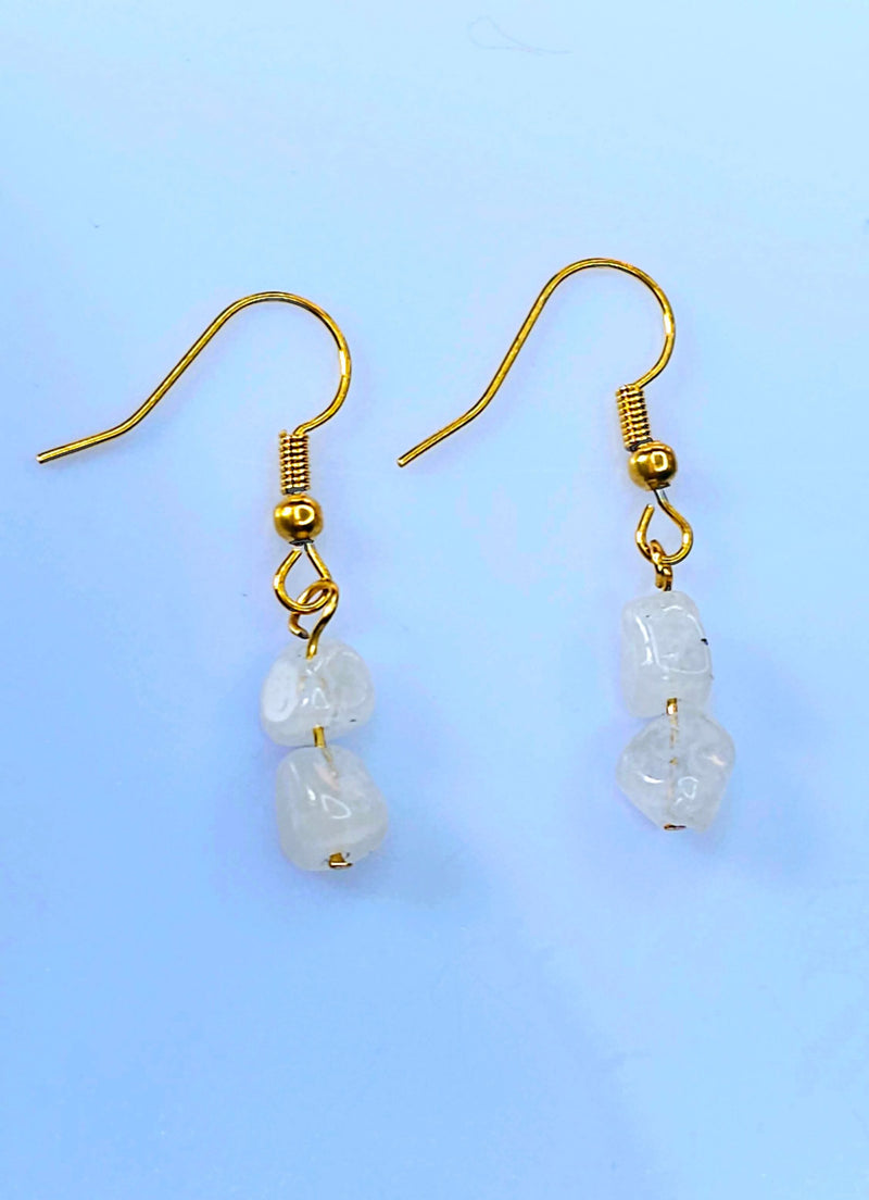 Moonstone Hook Earrings - June Birthstone-Earring-Sairahaz Jewelers